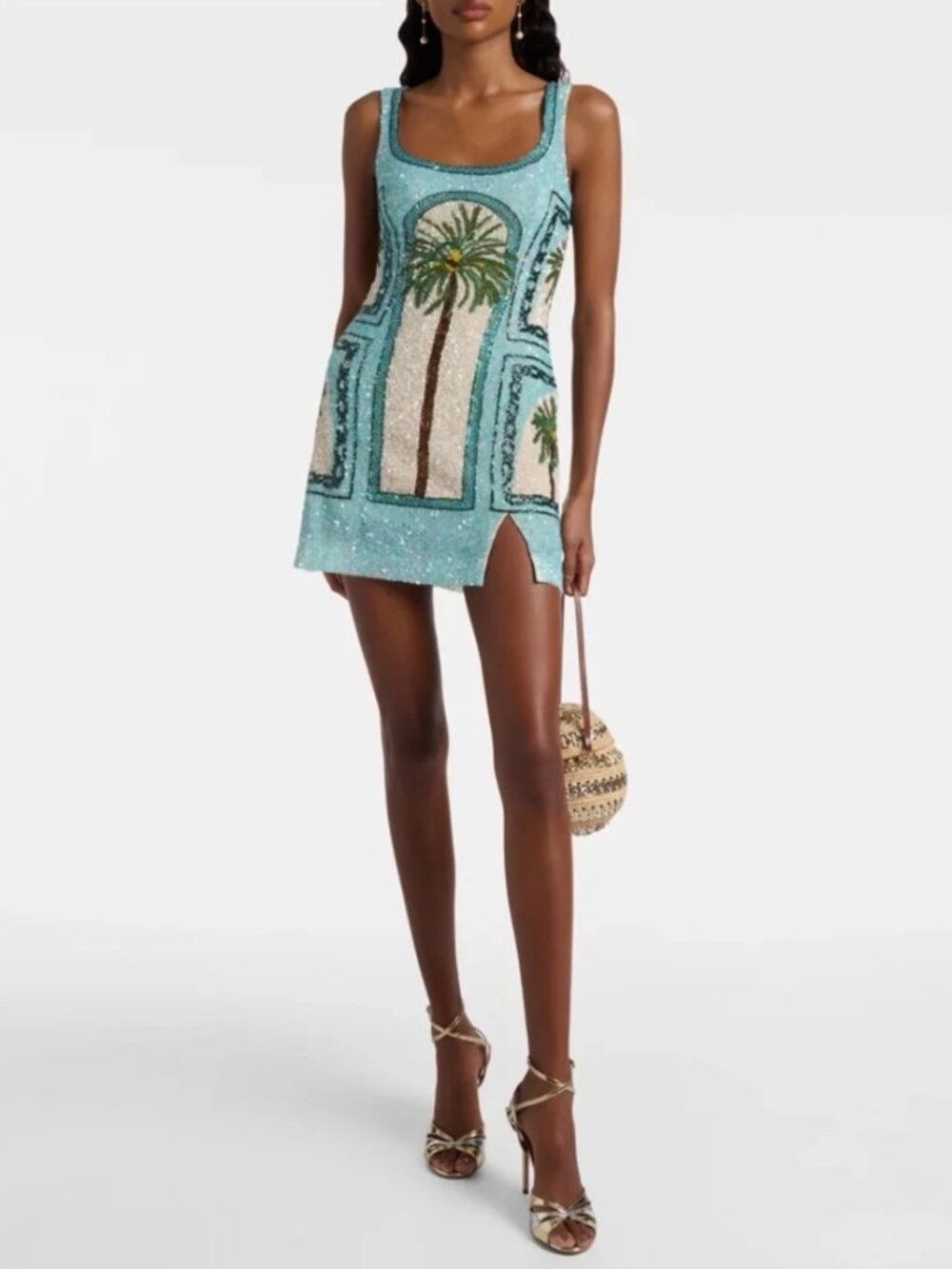 La Fuori Palm Jumeirah Embroidered Mini Dress